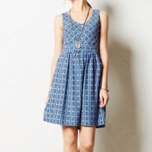 Anthropologie Maeve Aztec Lazuli knit dress
